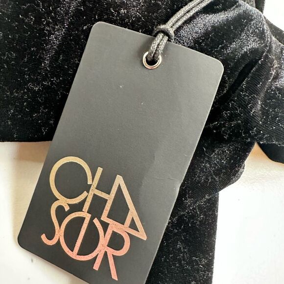 NWT Chaser Girls Black Velvet Ankle Leggings Elastic Waist - Size 6 - Picture 5 of 6